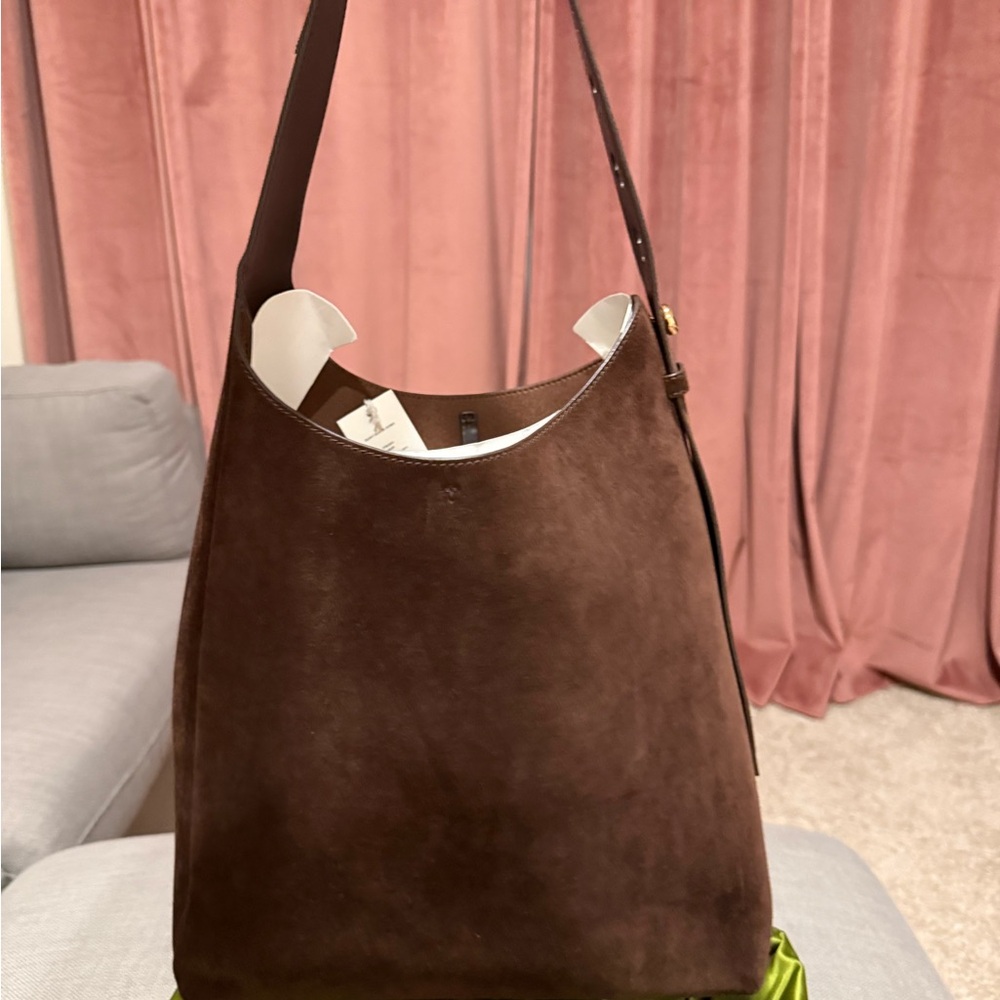 Tory Burch Dark Brown Suede Shoulder Bag